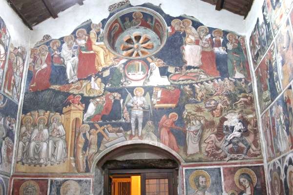Visita guidata a Soleto, affresco del giudizio universale sulla parete ovest della chiesetta di Santo Stefano