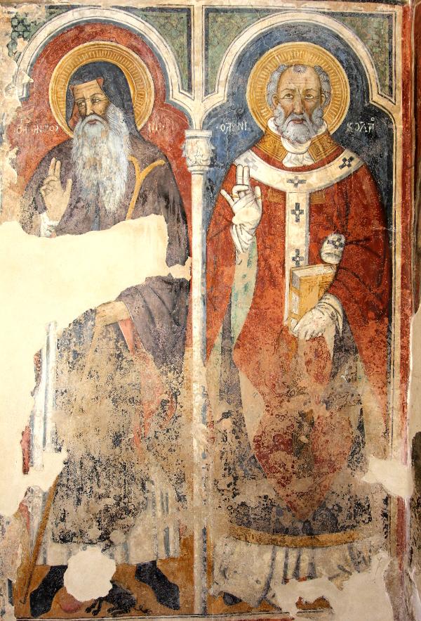 Visita guidata a Soleto affresco di Sant'Antonio abate e san nicola