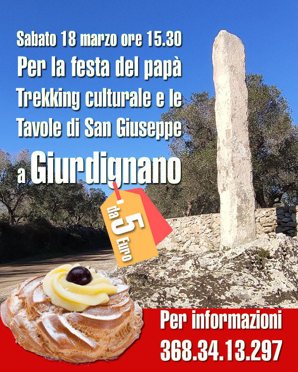 Escursione per la festa del papà: megaliti e le tavole di San Giuseppe a Giurdignano